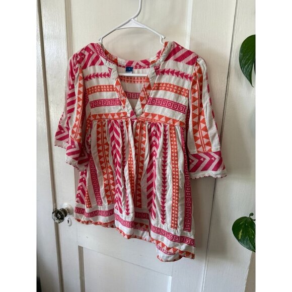 Old Navy women’s size medium pink and orange blouse - Picture 2 of 8